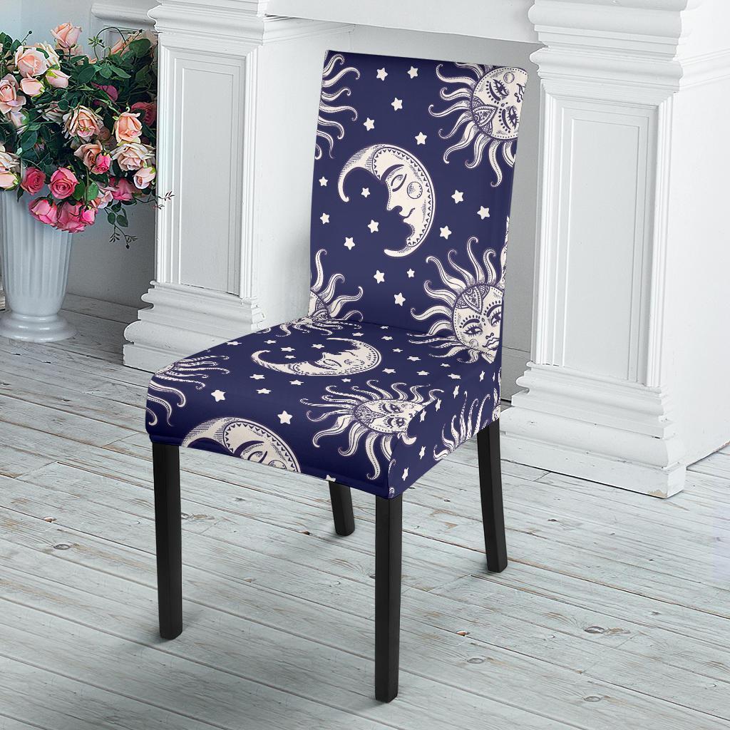 Sun Moon Pattern Print Chair Cover-grizzshop