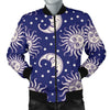 Sun Moon Pattern Print Men's Bomber Jacket-grizzshop