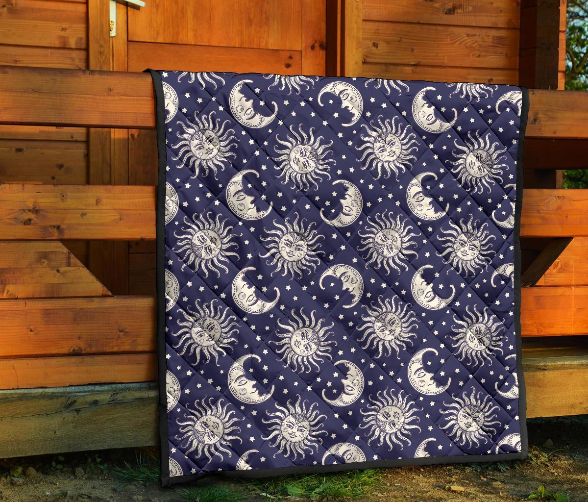 Sun Moon Pattern Print Quilt-grizzshop