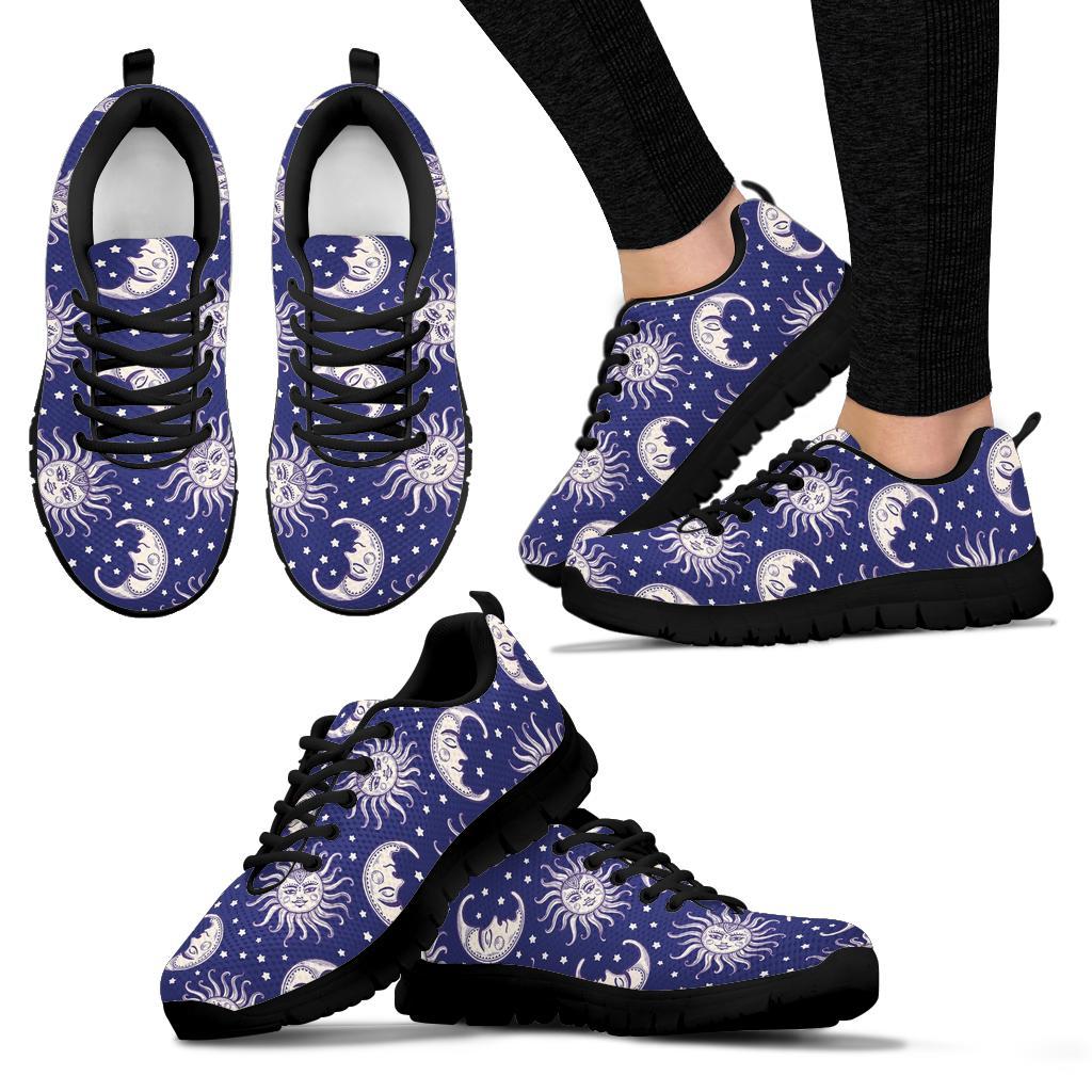 Sun Moon Pattern Print Sneaker Shoes For Men Women-grizzshop