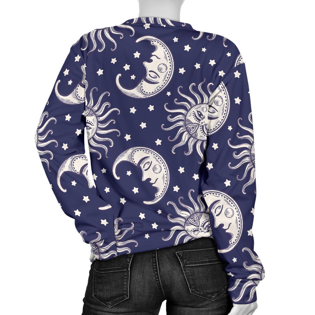 Sun Moon Pattern Print Women's Sweatshirt-grizzshop