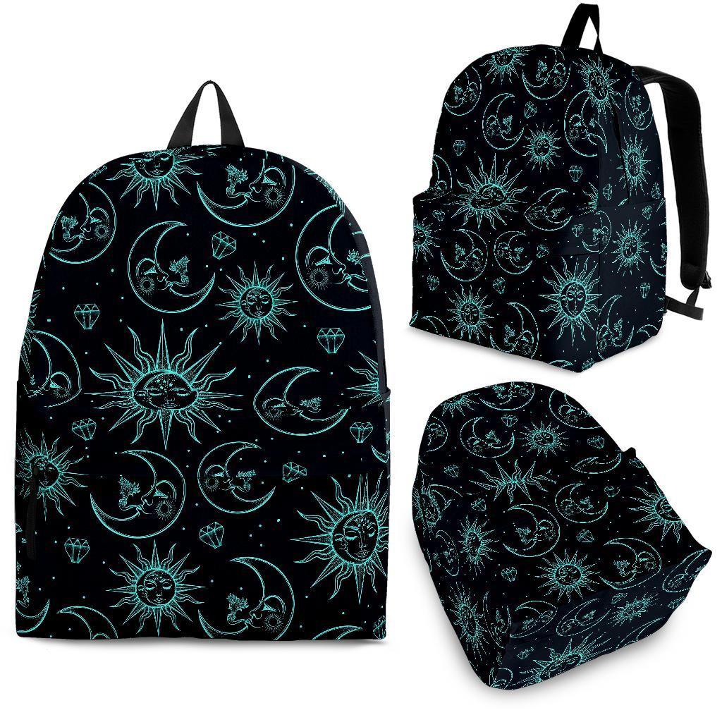 Sun Moon Print Pattern Backpack-grizzshop