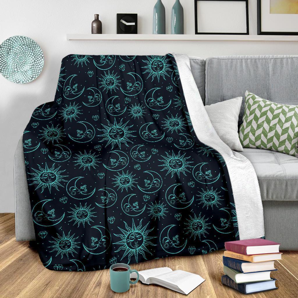 Sun Moon Print Pattern Blanket-grizzshop