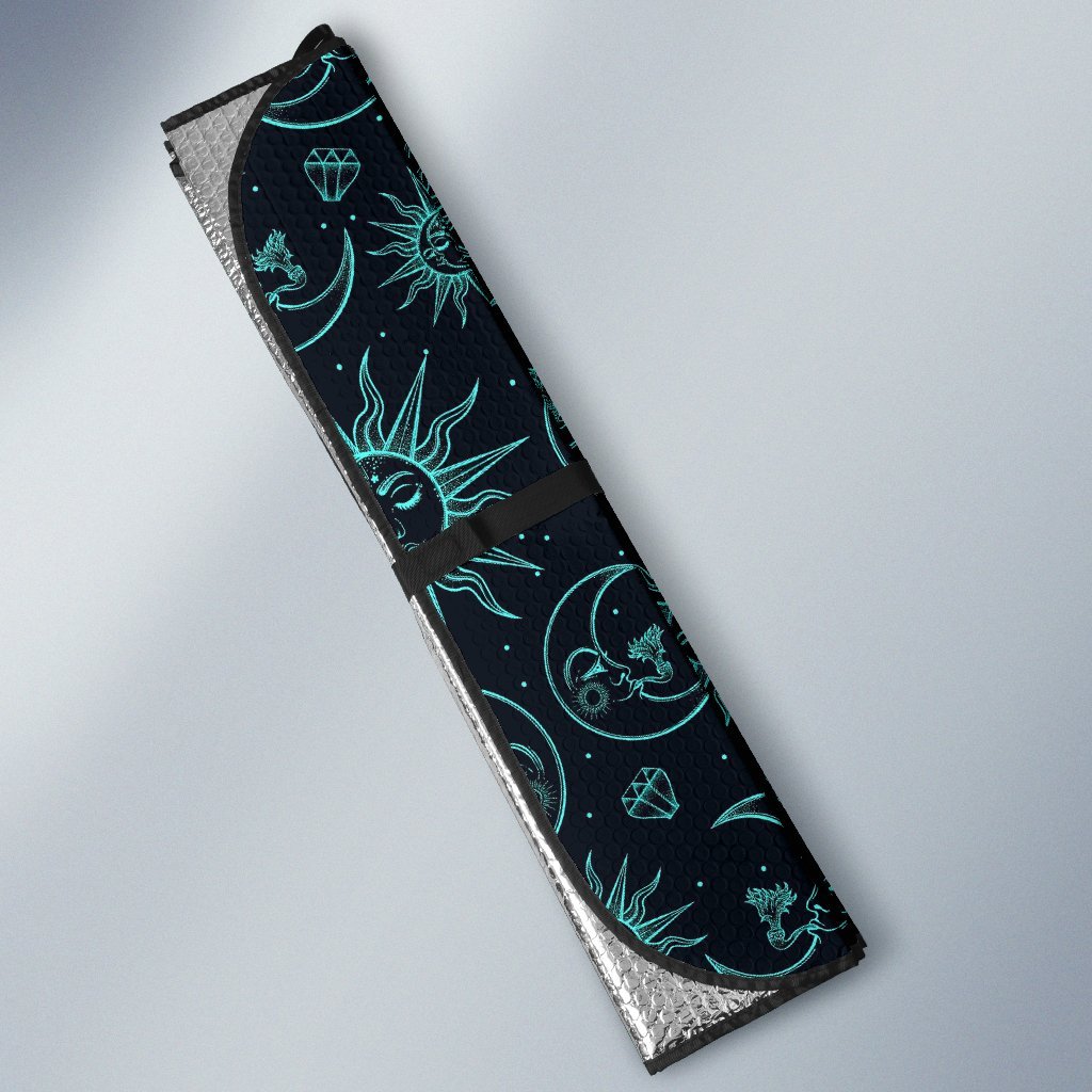 Sun Moon Print Pattern Car Sun Shade-grizzshop