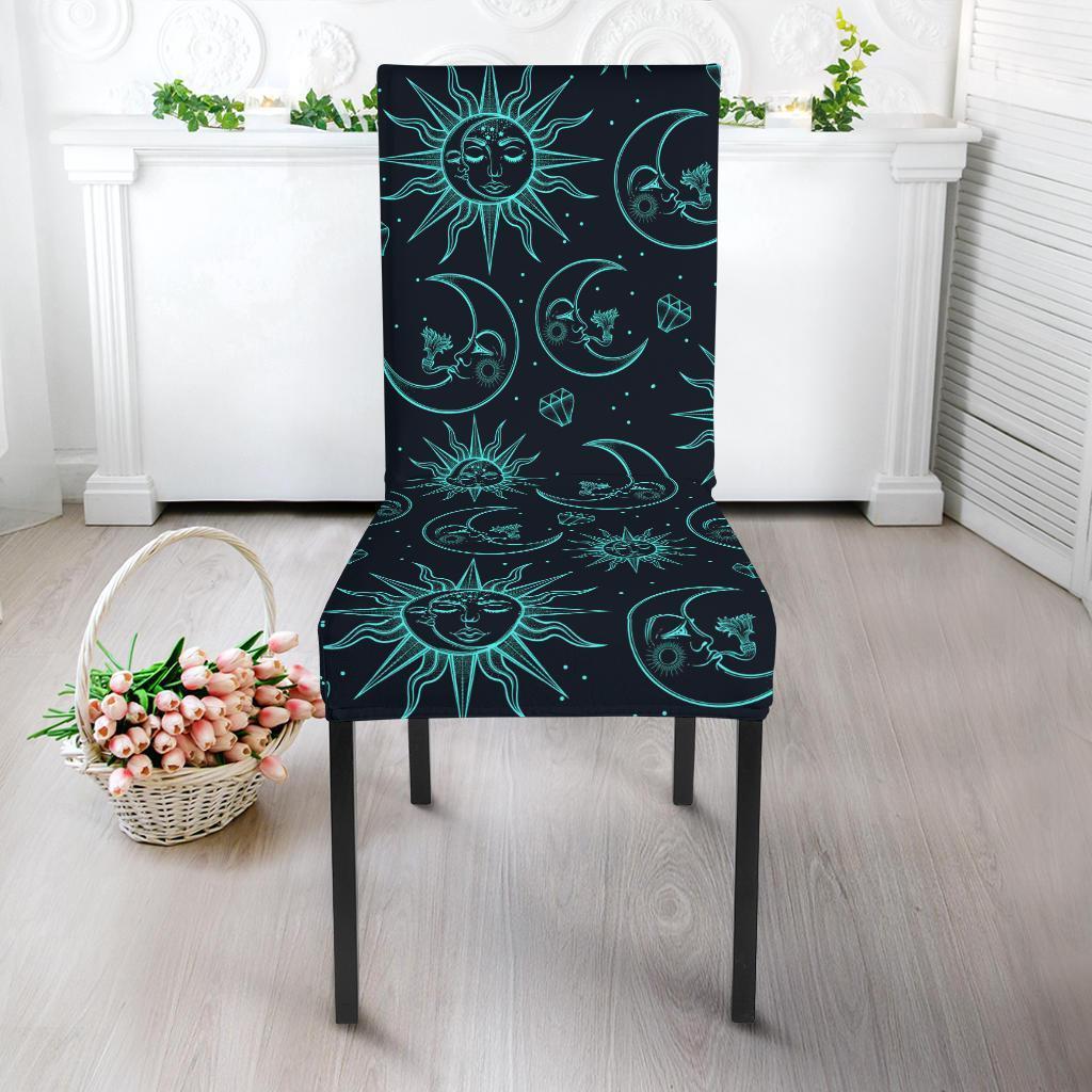 Sun Moon Print Pattern Chair Cover-grizzshop