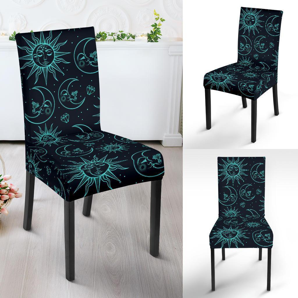 Sun Moon Print Pattern Chair Cover-grizzshop