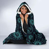 Sun Moon Print Pattern Hooded Blanket-grizzshop