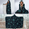 Sun Moon Print Pattern Hooded Blanket-grizzshop