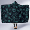 Sun Moon Print Pattern Hooded Blanket-grizzshop