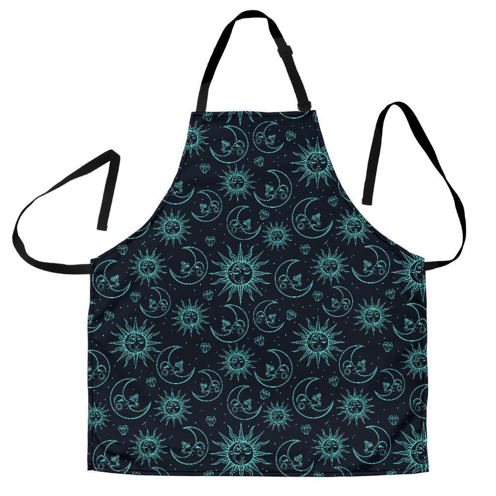 Sun Moon Print Pattern Men's Apron-grizzshop