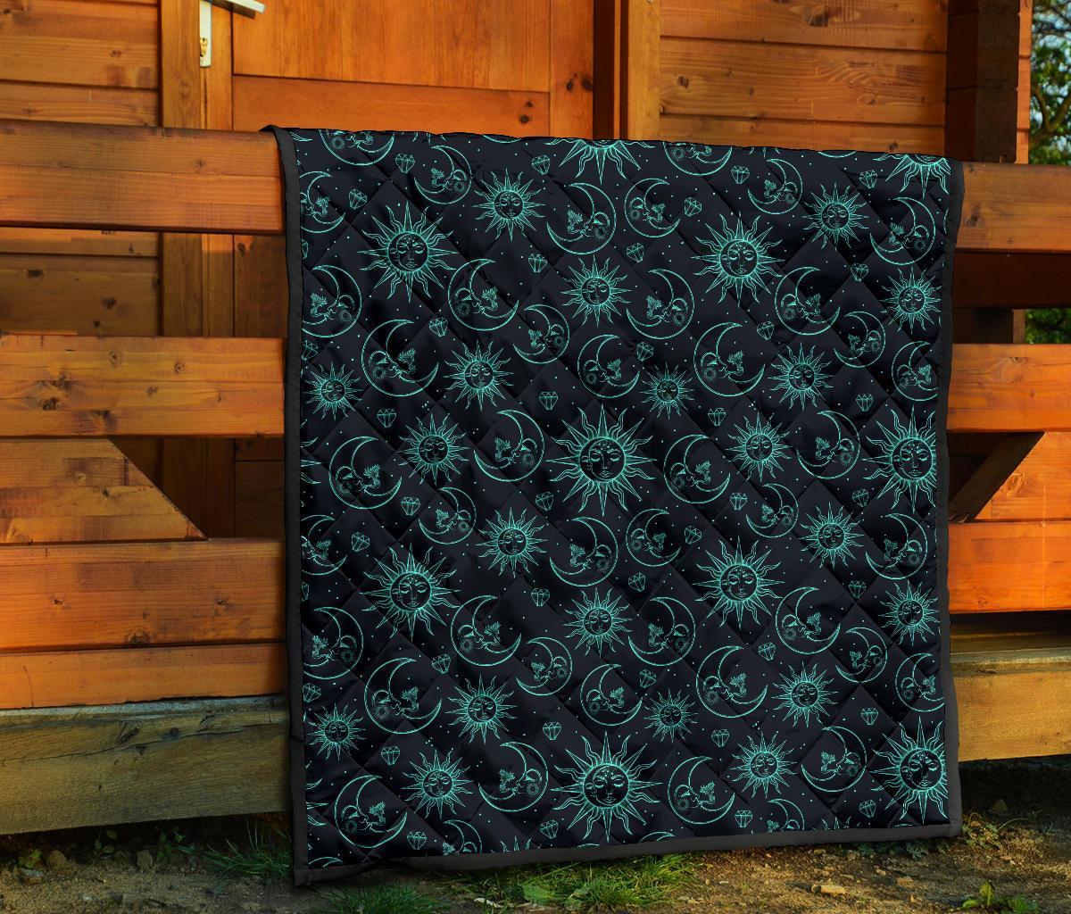 Sun Moon Print Pattern Quilt-grizzshop