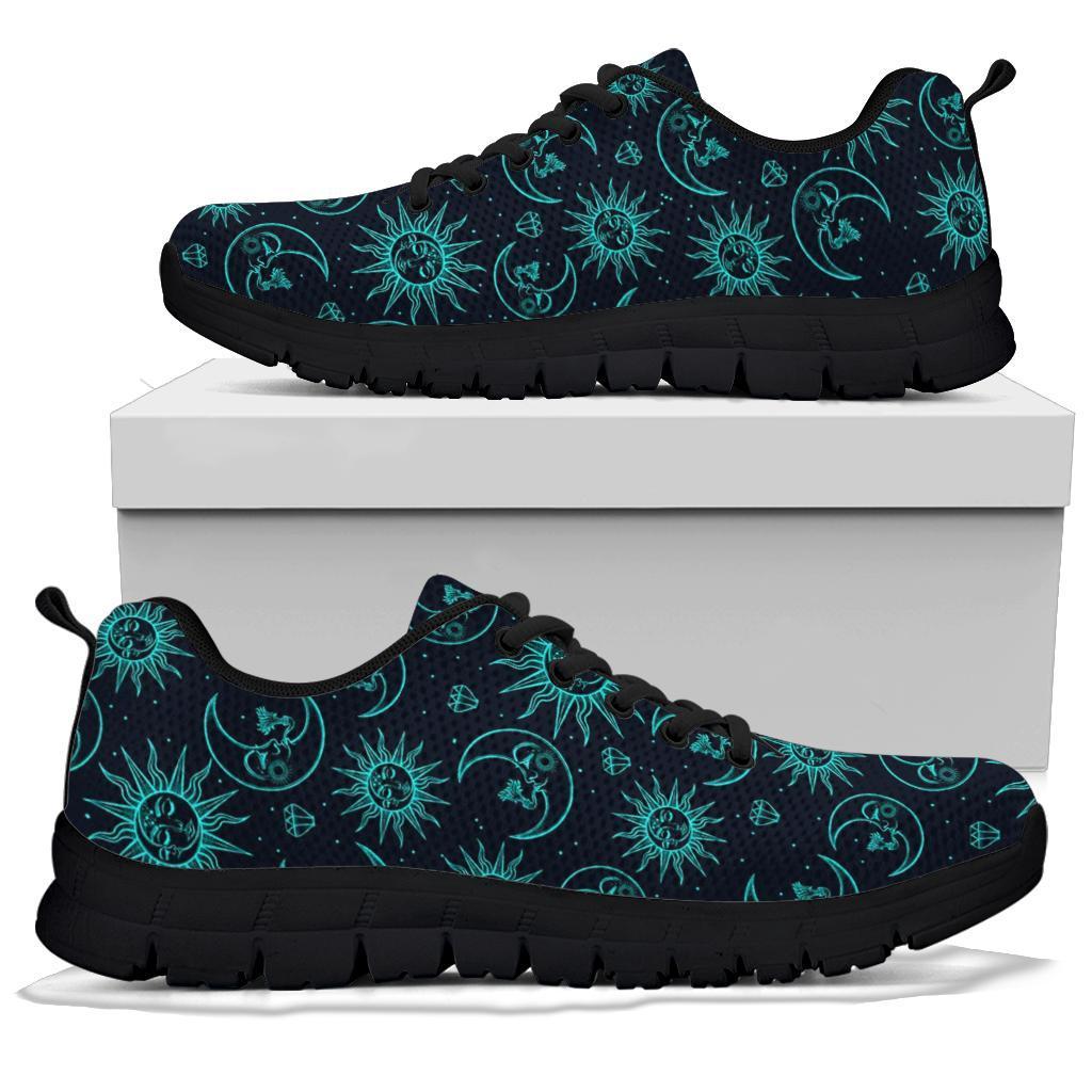 Sun Moon Print Pattern Sneaker Shoes For Men Women-grizzshop