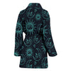 Sun Moon Print Pattern Women Long Robe-grizzshop