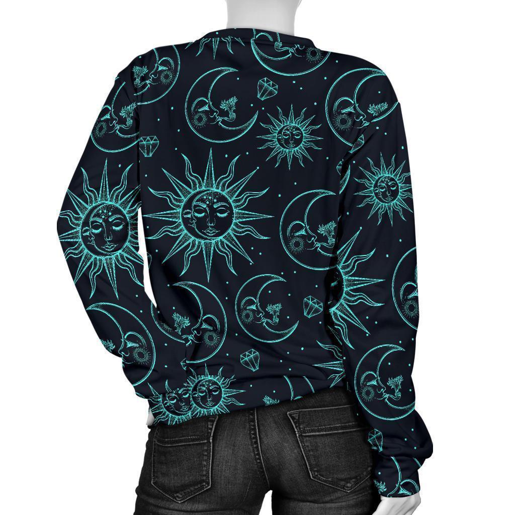 Sun Moon Print Pattern Women's Sweatshirt-grizzshop