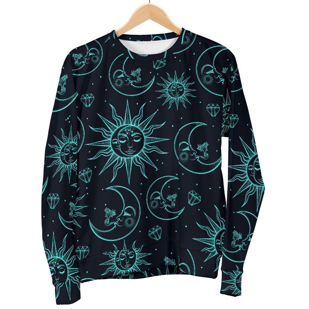 Sun Moon Print Pattern Women's Sweatshirt-grizzshop