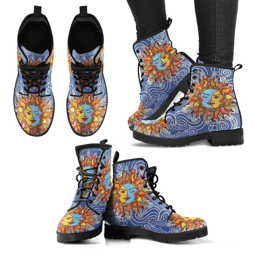 Sun Moon Women's Leather Boots-grizzshop