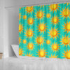 Sun Pattern Print Bathroom Shower Curtain-grizzshop