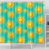 Sun Pattern Print Bathroom Shower Curtain-grizzshop