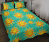 Sun Pattern Print Bed Set Quilt-grizzshop