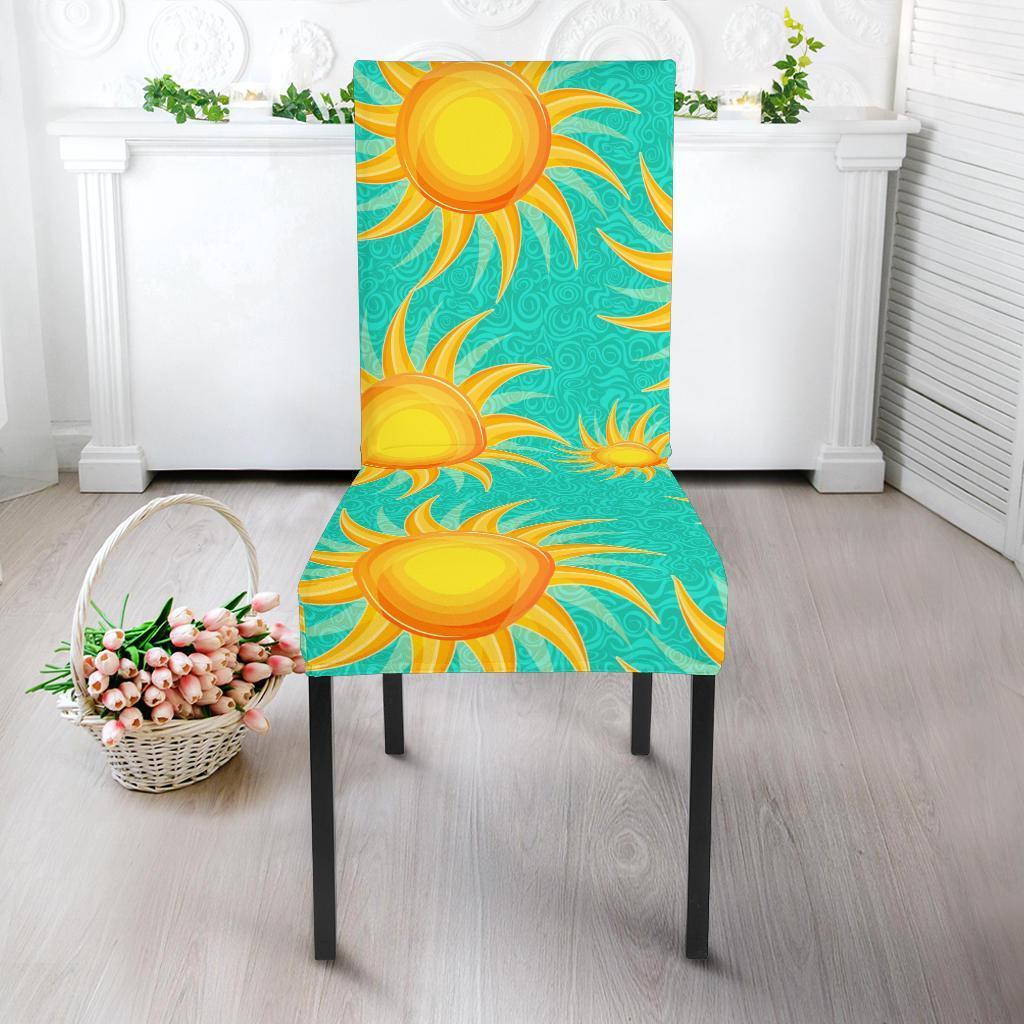 Sun Pattern Print Chair Cover-grizzshop