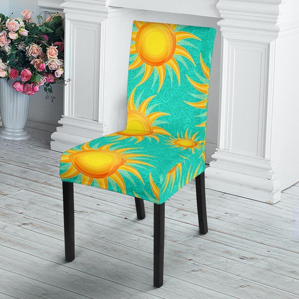 Sun Pattern Print Chair Cover-grizzshop