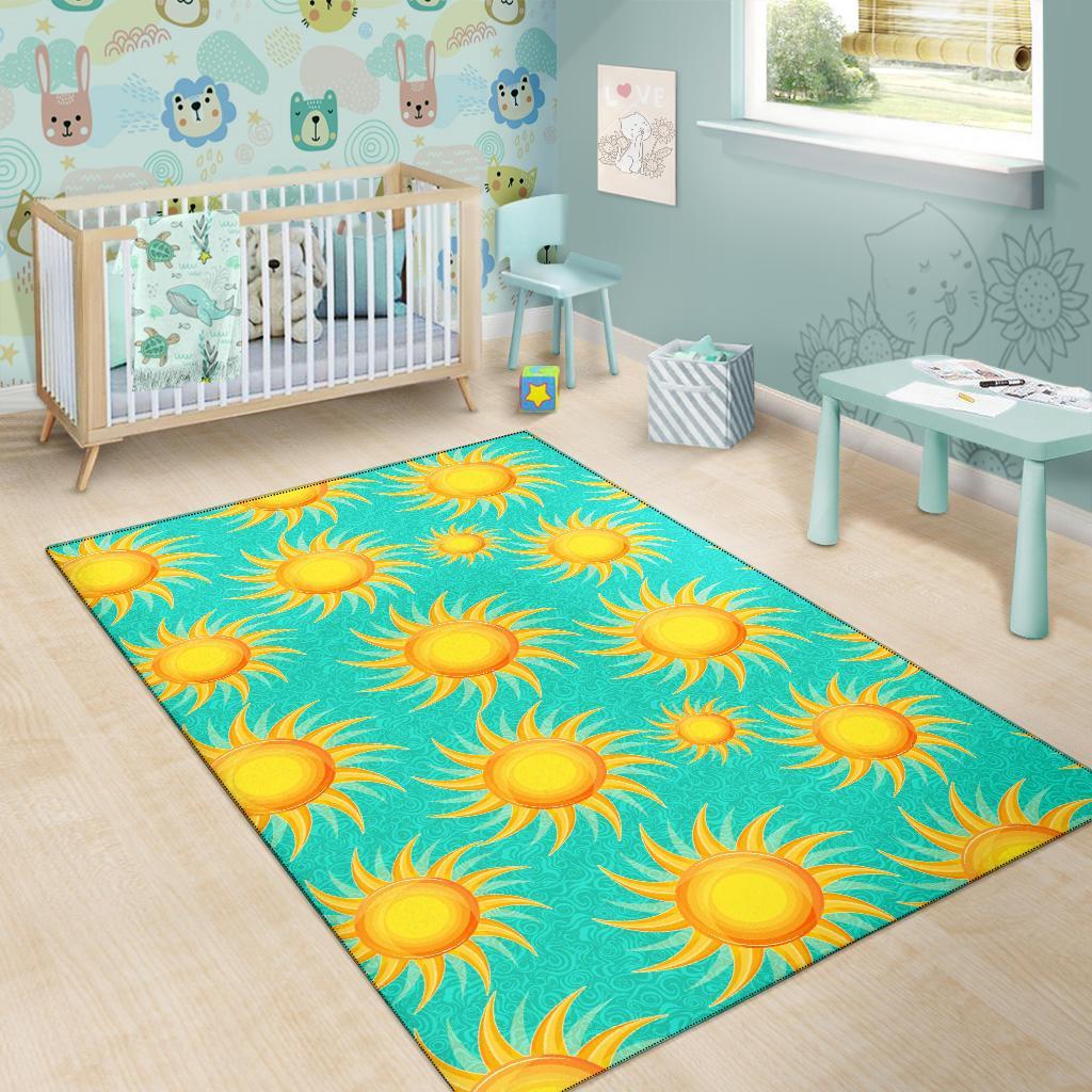 Sun Pattern Print Floor Mat-grizzshop