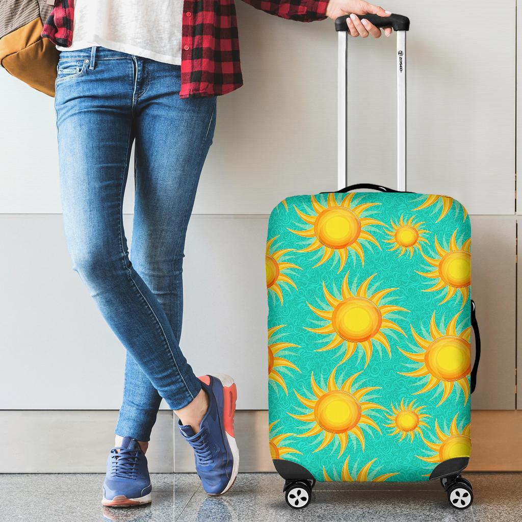 Sun Pattern Print Luggage Cover Protector-grizzshop