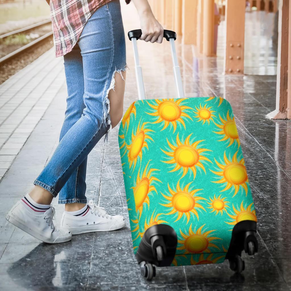 Sun Pattern Print Luggage Cover Protector-grizzshop