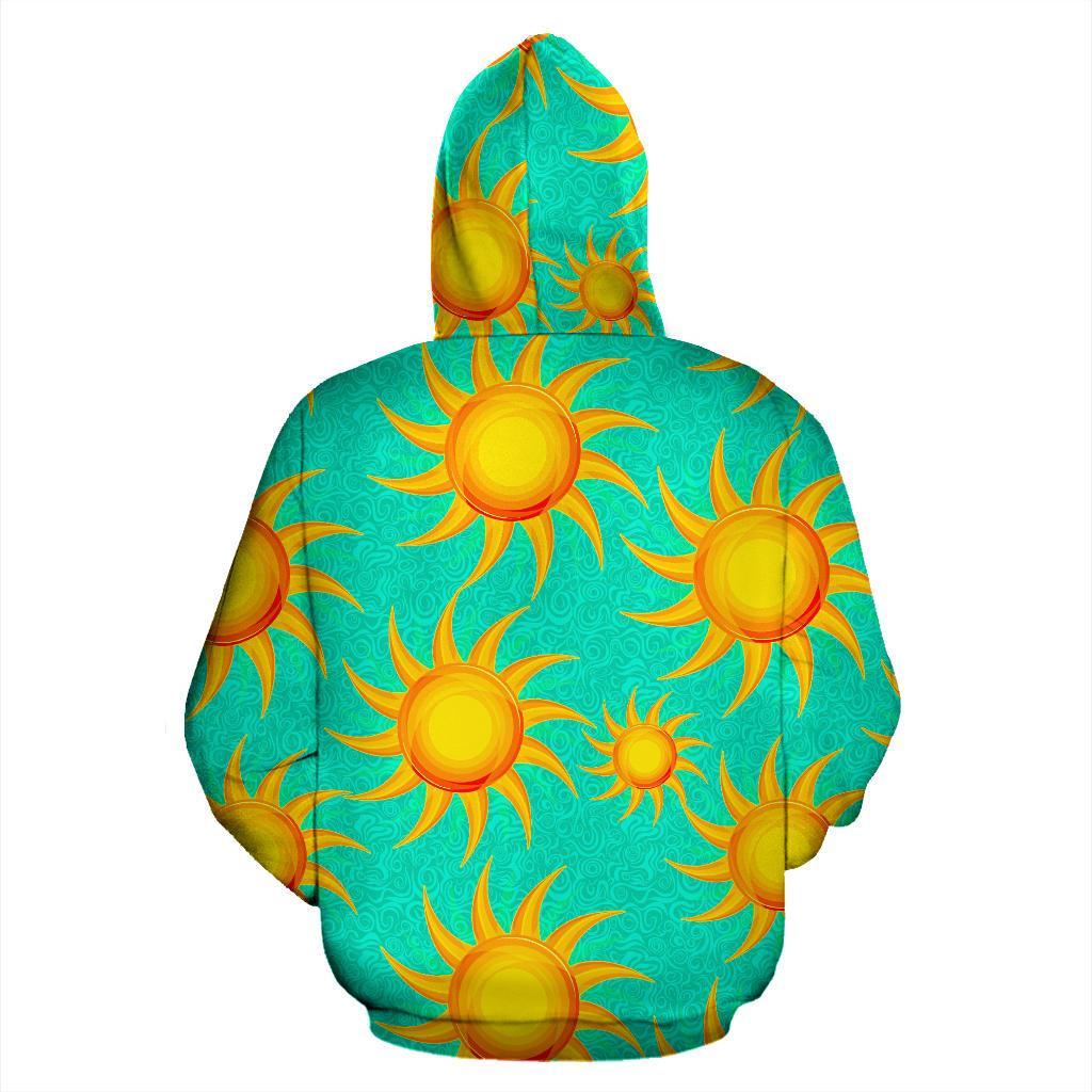 Sun Pattern Print Men Women Pullover Hoodie-grizzshop