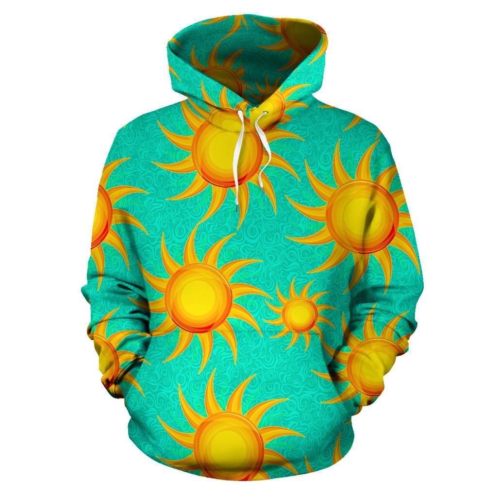 Sun Pattern Print Men Women Pullover Hoodie-grizzshop