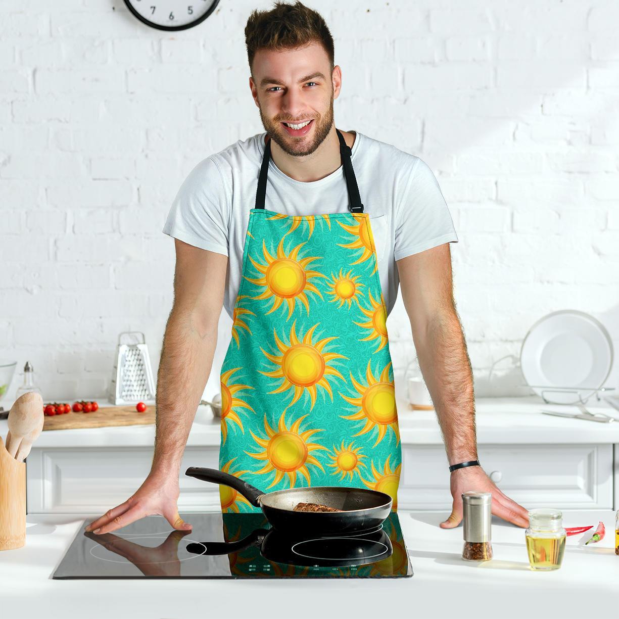 Sun Pattern Print Men's Apron-grizzshop