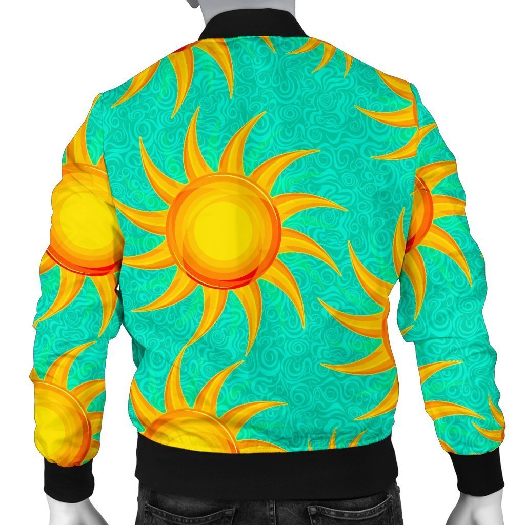 Sun Pattern Print Men's Bomber Jacket-grizzshop