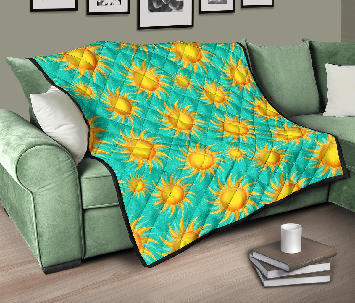 Sun Pattern Print Quilt-grizzshop