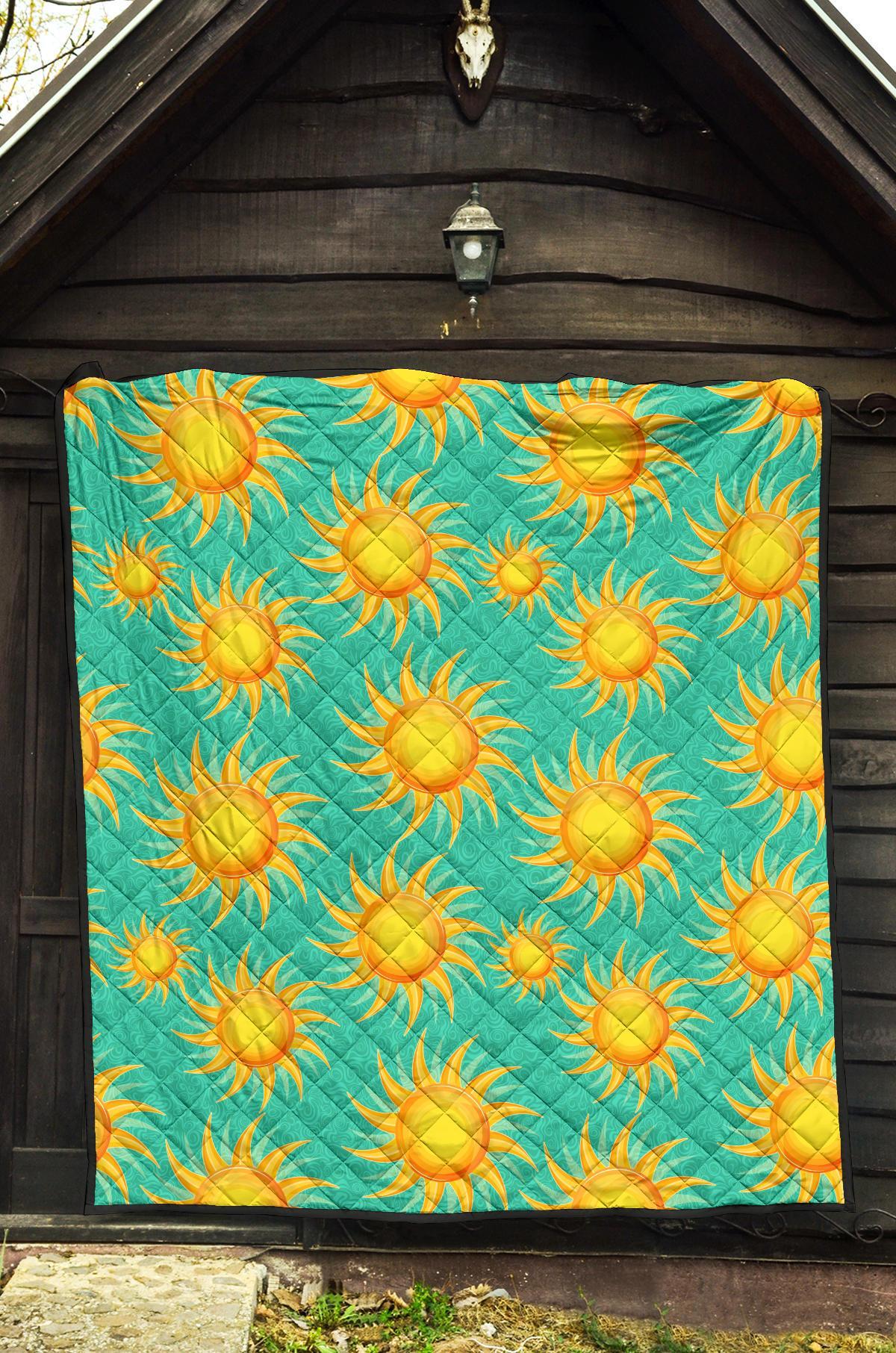 Sun Pattern Print Quilt-grizzshop