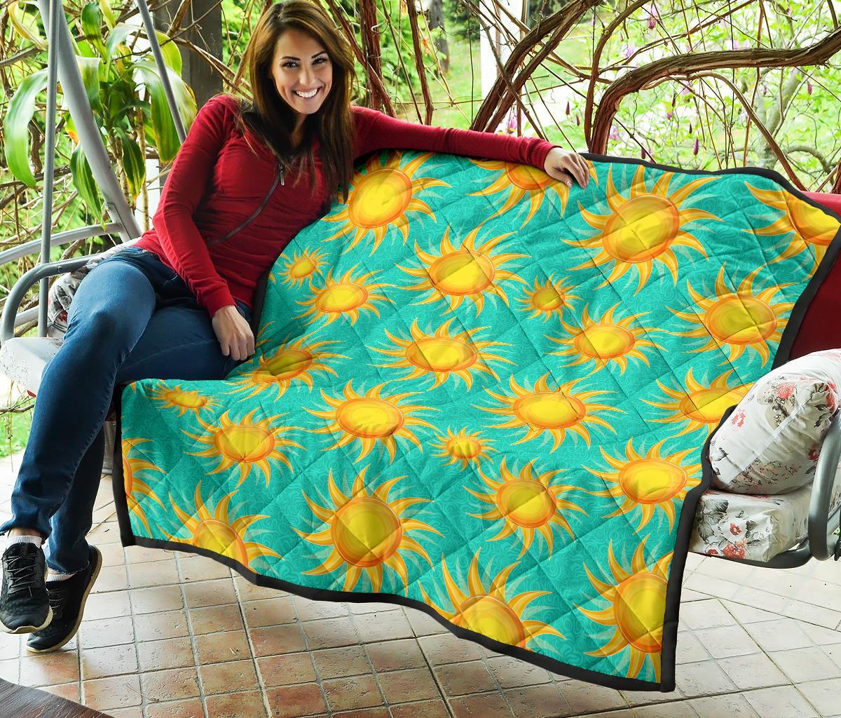 Sun Pattern Print Quilt-grizzshop