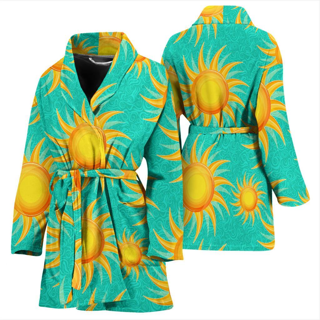 Sun Pattern Print Women Long Robe-grizzshop
