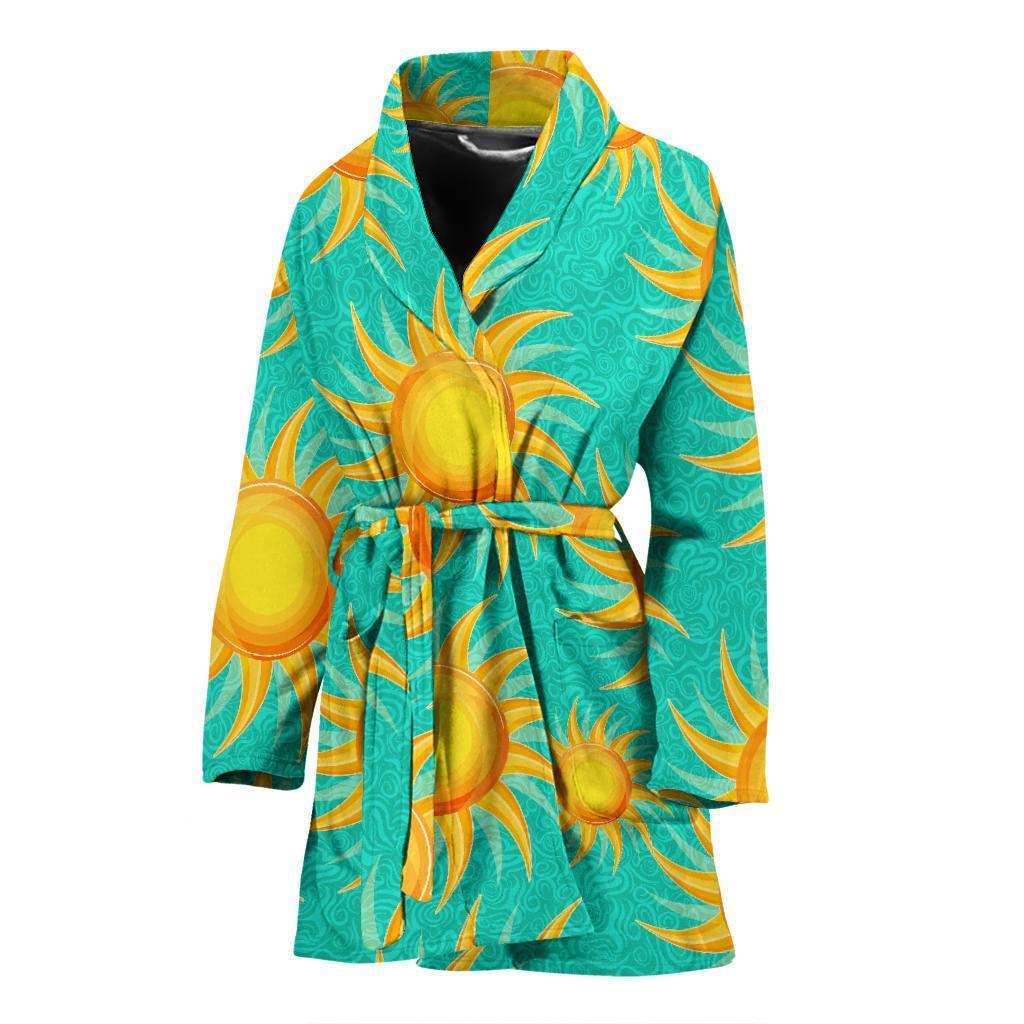 Sun Pattern Print Women Long Robe-grizzshop