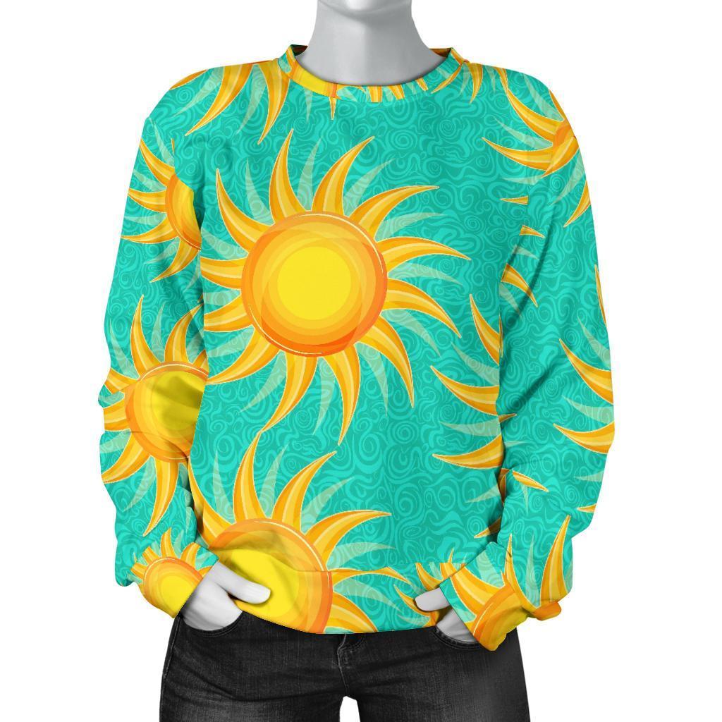 Sun Pattern Print Women's Sweatshirt-grizzshop