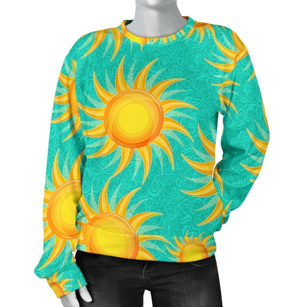 Sun Pattern Print Women's Sweatshirt-grizzshop