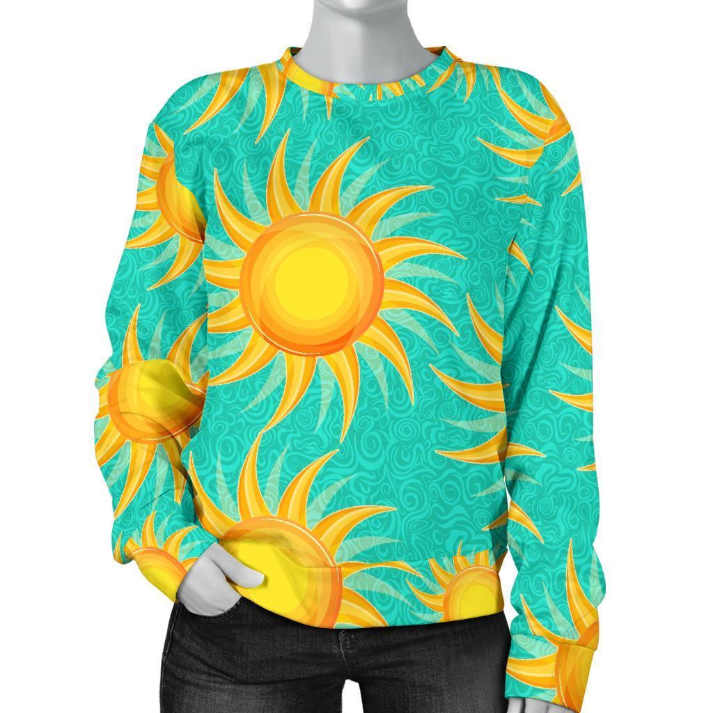 Sun Pattern Print Women's Sweatshirt-grizzshop