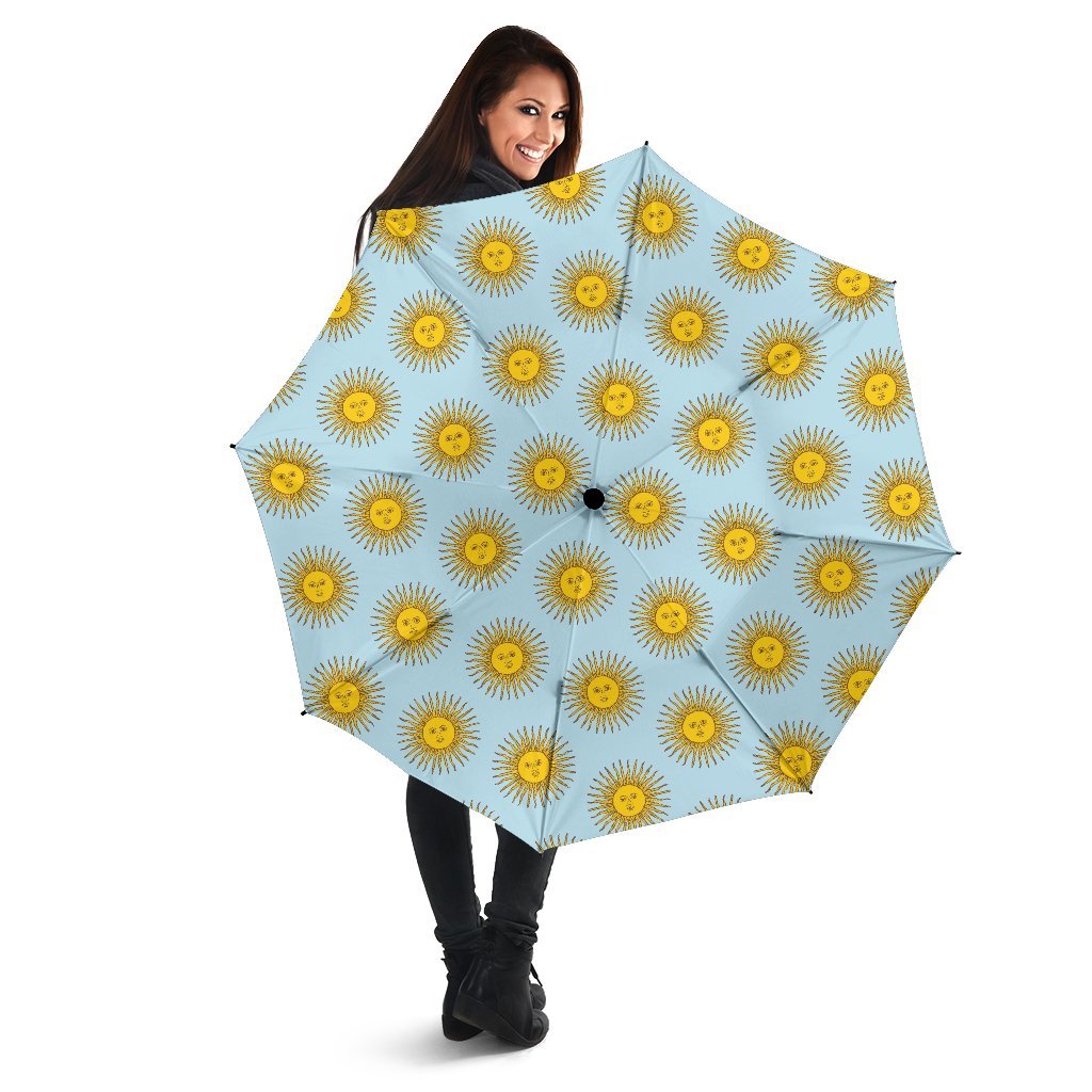Sun Print Pattern Automatic Foldable Umbrella-grizzshop