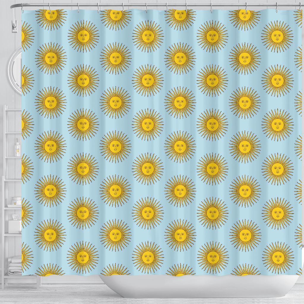 Sun Print Pattern Bathroom Shower Curtain-grizzshop