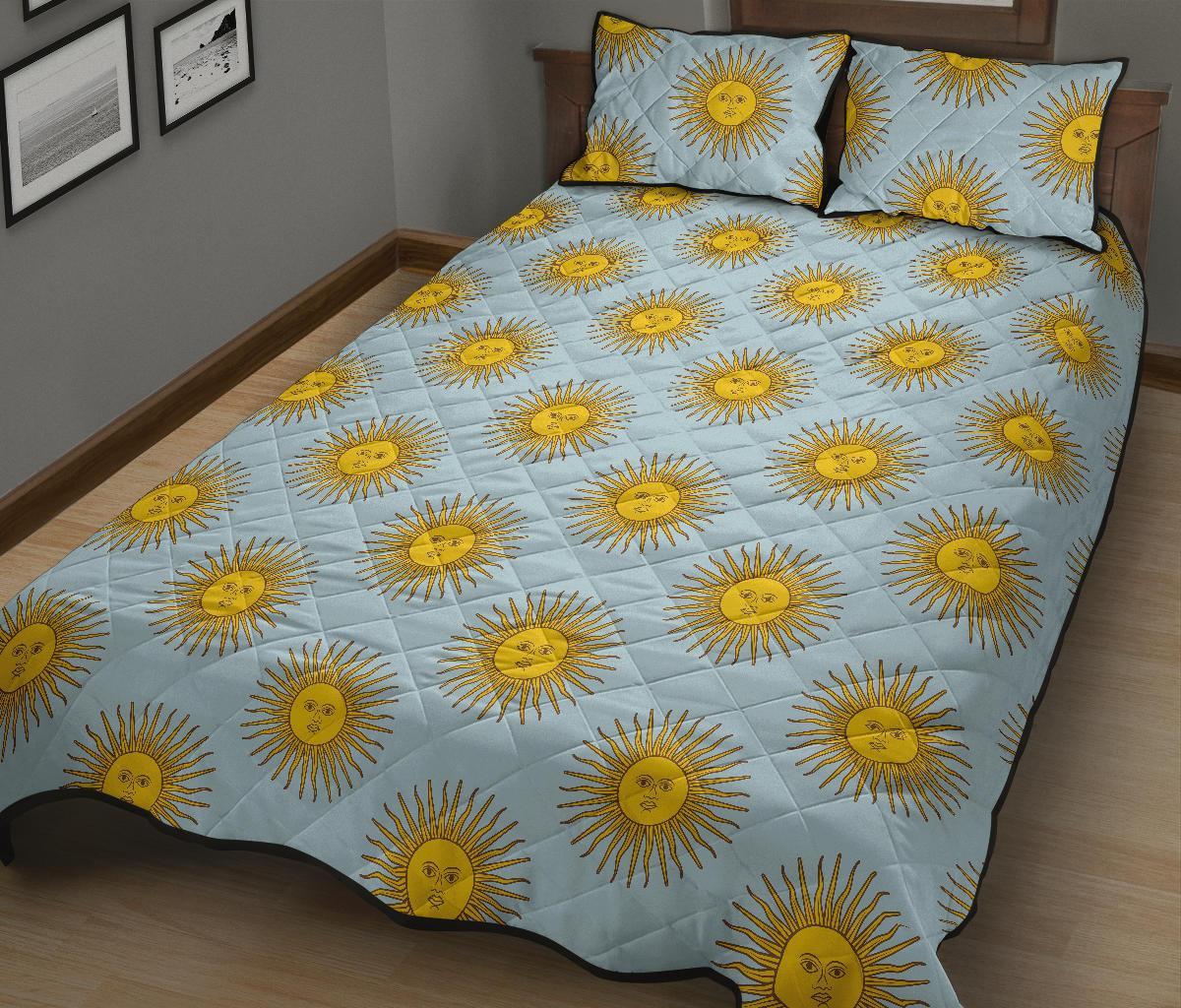 Sun Print Pattern Bed Set Quilt-grizzshop