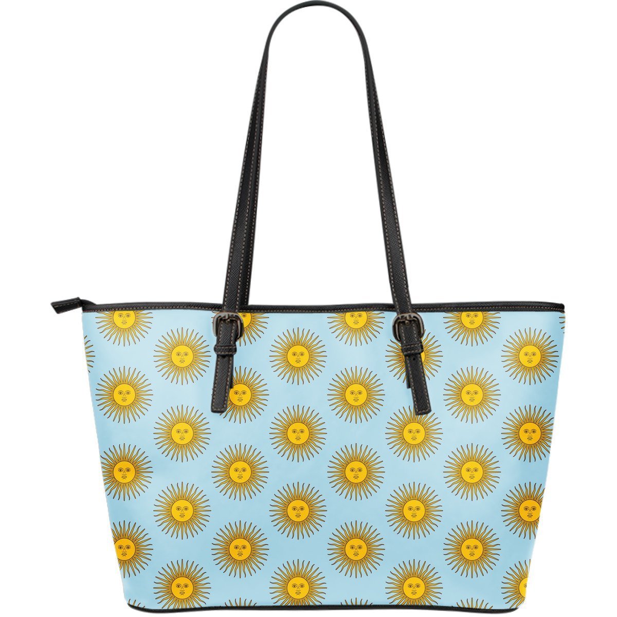 Sun Print Pattern Leather Tote Bag-grizzshop