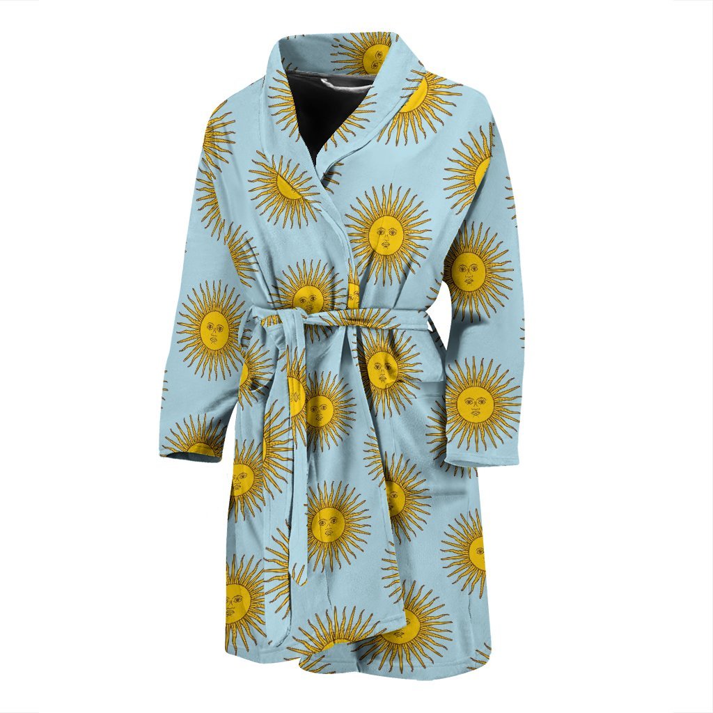 Sun Print Pattern Men Long Robe-grizzshop