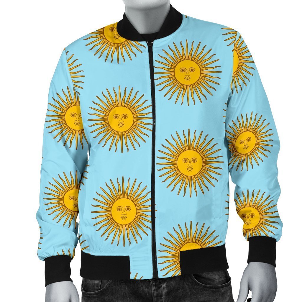 Sun Print Pattern Men's Bomber Jacket-grizzshop