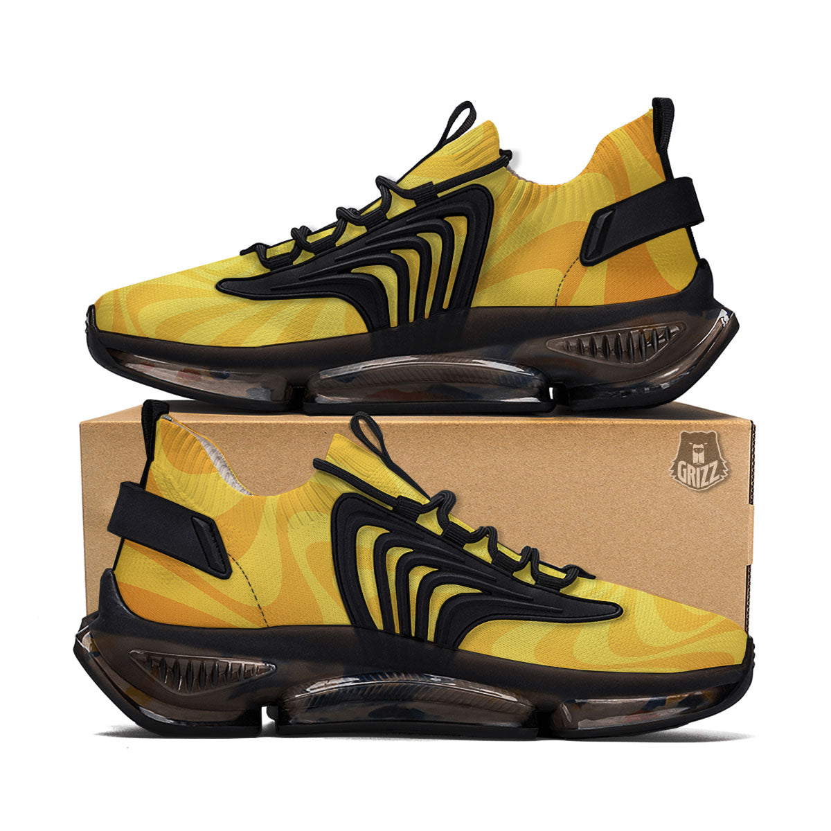 Sun Psychedelic Burning Print Black Gym Shoes-grizzshop