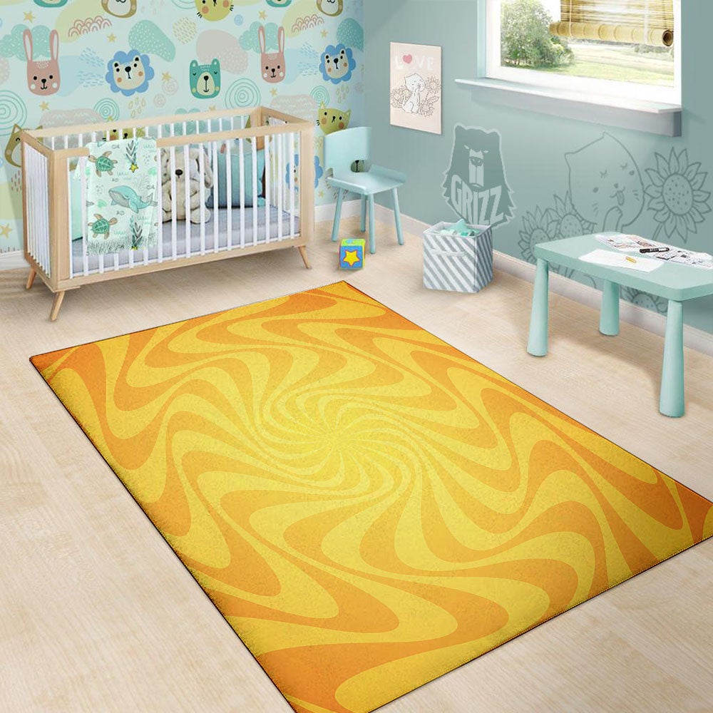 Sun Psychedelic Burning Print Floor Mat-grizzshop