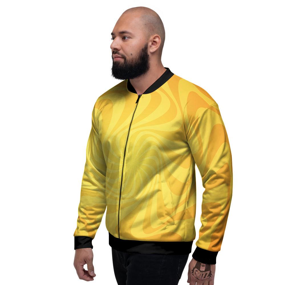 Sun Psychedelic Burning Print Men's Bomber Jacket-grizzshop