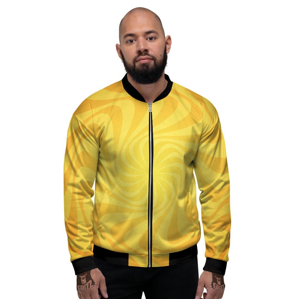 Sun Psychedelic Burning Print Men's Bomber Jacket-grizzshop